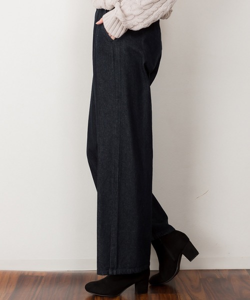 MARAI(マーライ)の「デニムワイドパンツ(デニムパンツ・レディース・ワンウォッシュ/ブルー/ネイビー・4L/L/LL/M/3L)」の20枚目の写真