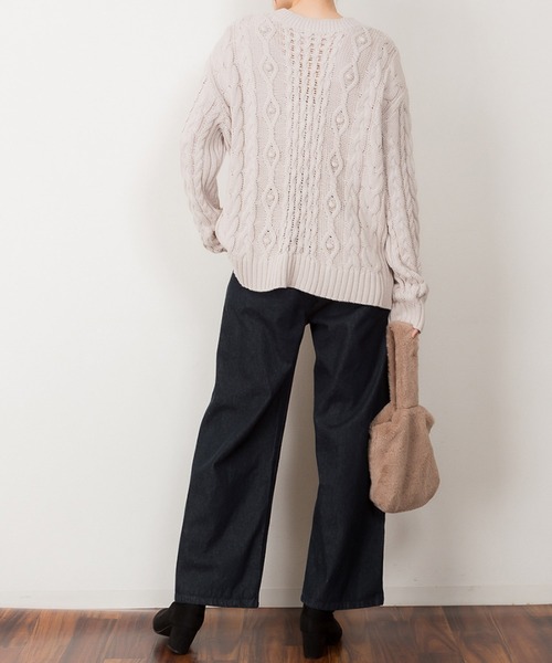 MARAI(マーライ)の「デニムワイドパンツ(デニムパンツ・レディース・ワンウォッシュ/ブルー/ネイビー・4L/L/LL/M/3L)」の15枚目の写真