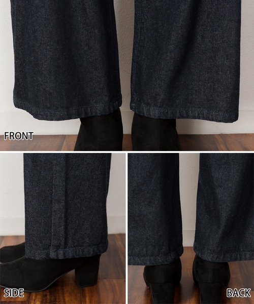 MARAI(マーライ)の「デニムワイドパンツ(デニムパンツ・レディース・ワンウォッシュ/ブルー/ネイビー・4L/L/LL/M/3L)」の13枚目の写真