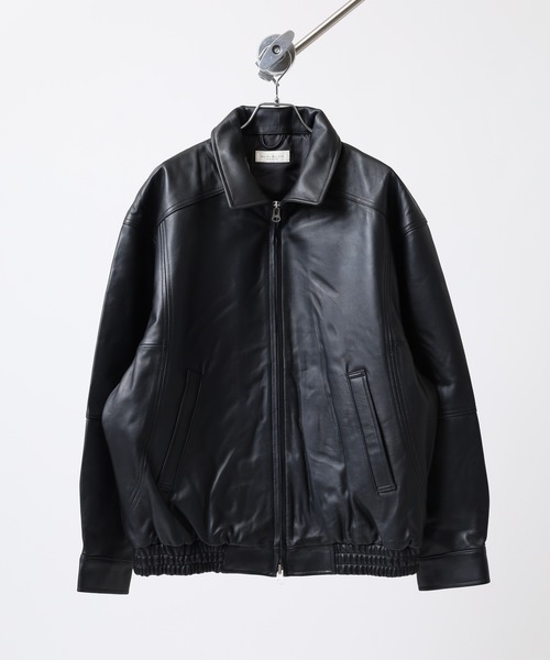 many men many mind(メニーメンメニーマインド)の「MANYMENMANYMINDS ラムレザーボンバージャケット(ライダースジャケット・メンズ・ブラック・S/M/L)」の2枚目の写真
