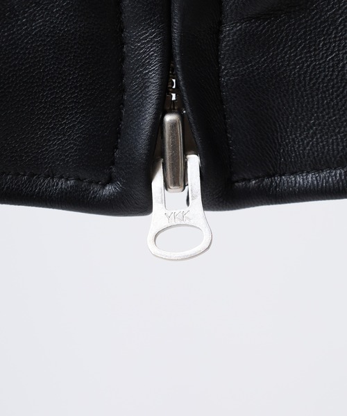 many men many mind(メニーメンメニーマインド)の「MANYMENMANYMINDS ラムレザーボンバージャケット(ライダースジャケット・メンズ・ブラック・S/M/L)」の4枚目の写真