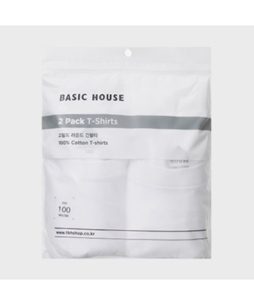 BASIC HOUSE（ベーシックハウス）の「[2PACK] コットン高密度リラックスフィット長袖Tシャツ2パック（2色）（Tシャツ/カットソー・レディース・ブラック×ホワイト/ホワイト・FREE）」の2枚目の写真