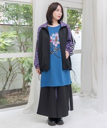 153716：仲宗根泉(HY)コラボ 柄切替ジャージスカート