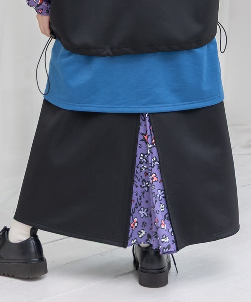 ScoLar(スカラー)の「153716:仲宗根泉(HY)コラボ 柄切替ジャージスカート(スカート・レディース・ブラック/パープル・M)」の16枚目の写真