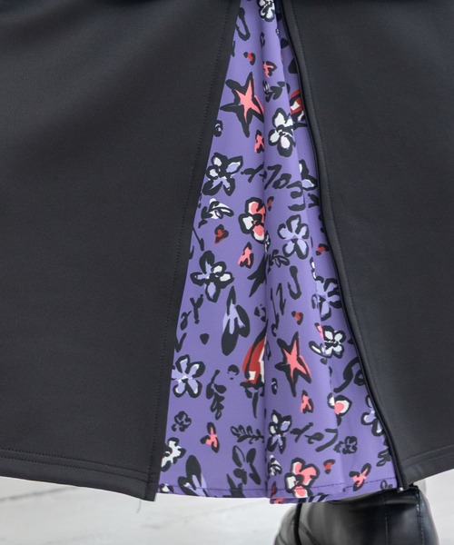 ScoLar(スカラー)の「153716:仲宗根泉(HY)コラボ 柄切替ジャージスカート(スカート・レディース・ブラック/パープル・M)」の17枚目の写真