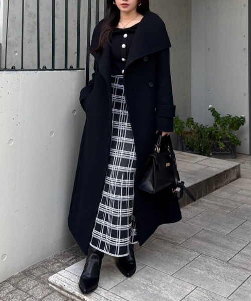 25オーバーネックシンデレララインコート 秋服 冬服（ステンカラー