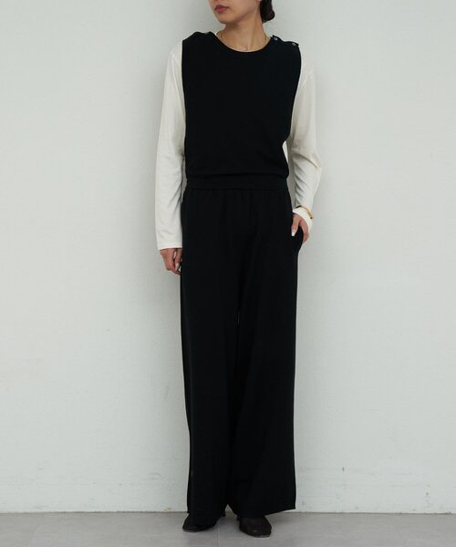 GALLARDAGALANTE（ガリャルダガランテ）の「【HERITANOVUM】スリーブレスニットコンビネゾン（サロペット/オーバーオール・レディース・ブラック/ピンクベージュ・FREE）」の18枚目の写真