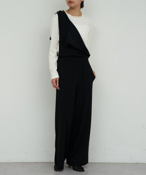 GALLARDAGALANTE（ガリャルダガランテ）の「【HERITANOVUM】スリーブレスニットコンビネゾン（サロペット/オーバーオール・レディース・ブラック/ピンクベージュ・FREE）」の21枚目の写真