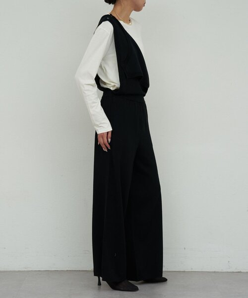 GALLARDAGALANTE（ガリャルダガランテ）の「【HERITANOVUM】スリーブレスニットコンビネゾン（サロペット/オーバーオール・レディース・ブラック/ピンクベージュ・FREE）」の22枚目の写真