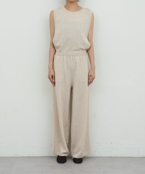 GALLARDAGALANTE（ガリャルダガランテ）の「【HERITANOVUM】スリーブレスニットコンビネゾン（サロペット/オーバーオール・レディース・ブラック/ピンクベージュ・FREE）」の9枚目の写真