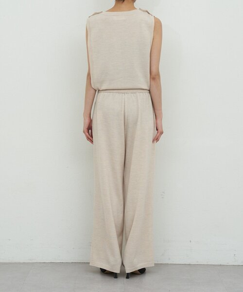 GALLARDAGALANTE（ガリャルダガランテ）の「【HERITANOVUM】スリーブレスニットコンビネゾン（サロペット/オーバーオール・レディース・ブラック/ピンクベージュ・FREE）」の11枚目の写真