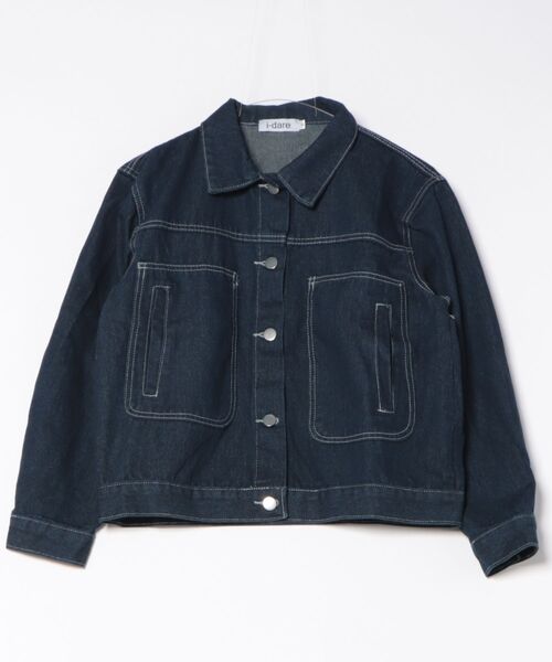 i-dare(アイディア)の「【i-dare】デニム ジャケット(デニムジャケット・レディース・ネイビー・SMALL/MEDIUM/LARGE/X-LARGE)」の6枚目の写真