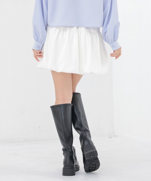 Honeys（ハニーズ）の「裏地パンツ付ミニバルーンスカート（スカート・レディース・ブラック/ホワイト・SS/S/M/L）」の9枚目の写真
