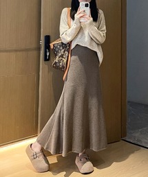 Aラインニットスカート