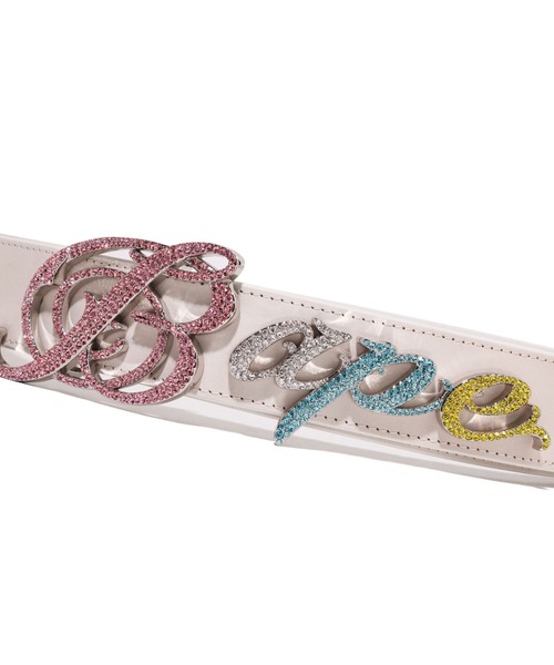 A BATHING APE（アベイシングエイプ）の「BAPE LOGO BELT W/ RHINESTONES（ベルト・メンズ・ホワイト・FREE）」の3枚目の写真