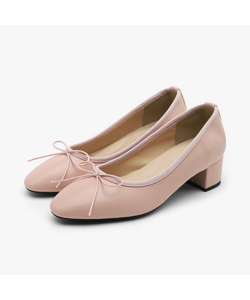 SAPPUN(サプン)の「Retive ベーシック リボン パンプスヒール (4cm)(パンプス・レディース・ブラック/ベージュ/ピンク/アイボリー/ワイン・24.5cm/25.5cm/22.5cm/23cm/23.5cm/24cm/25cm)」の4枚目の写真