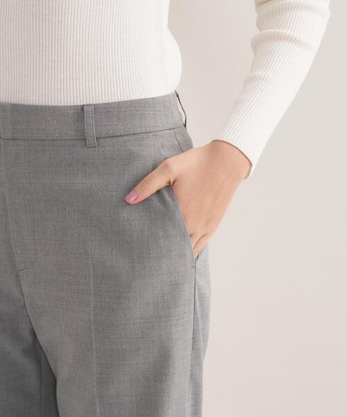 【美品】INDIVI VAI 19 グレージュ パンツスーツ セール】【ウール混／スーツ】ストレートパンツ（スーツパンツ