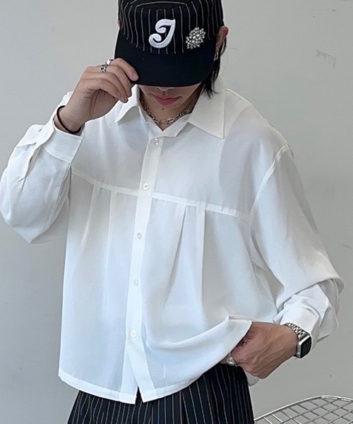 MandO(Auntie Rosa)(エムオー)の「クロップドタックアソートシャツ(シャツ/ブラウス・メンズ・オフホワイト/ホワイト系その他2/ブラウン系その他/ホワイト系その他・MEDIUM/LARGE)」の1枚目の写真