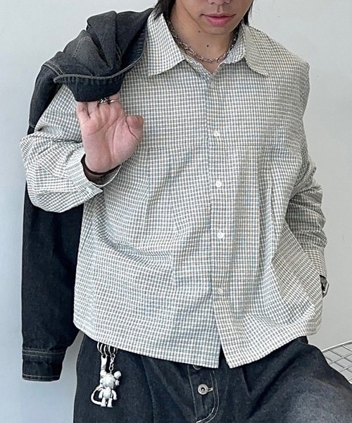 MandO(Auntie Rosa)(エムオー)の「クロップドタックアソートシャツ(シャツ/ブラウス・メンズ・オフホワイト/ホワイト系その他2/ブラウン系その他/ホワイト系その他・MEDIUM/LARGE)」の3枚目の写真