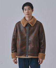 B.C STOCK（ベーセーストック）の「ヴィンテージ加工 B-3 フライトジャケット（ムートンコート）」