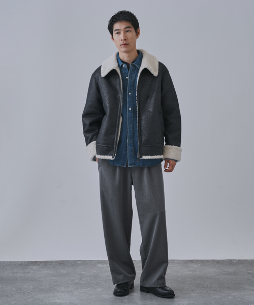 B.C STOCK(ベーセーストック)の「ヴィンテージ加工 B-3 フライトジャケット(ムートンコート・メンズ・ブラウン/ブラック・MEDIUM/LARGE)」の21枚目の写真