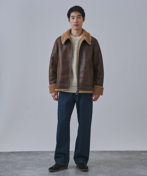 セール】ヴィンテージ加工 B-3 フライトジャケット（ムートンコート