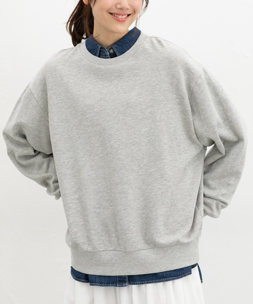 Honeys(ハニーズ)の「こだわり綿スウェット(スウェット・レディース・スミクロ/ピンク系1/ブラック/オフホワイト/杢グレー・L/LL/M)」の4枚目の写真