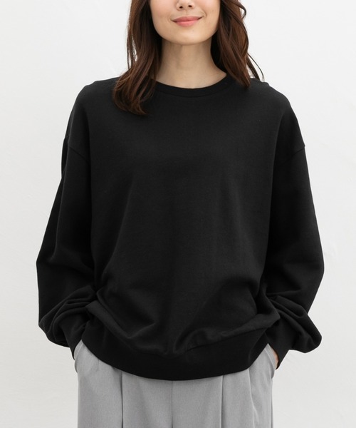 Honeys(ハニーズ)の「こだわり綿スウェット(スウェット・レディース・スミクロ/ピンク系1/ブラック/オフホワイト/杢グレー・L/LL/M)」の1枚目の写真