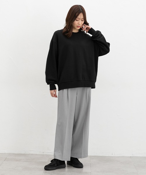 Honeys(ハニーズ)の「こだわり綿スウェット(スウェット・レディース・スミクロ/ピンク系1/ブラック/オフホワイト/杢グレー・L/LL/M)」の8枚目の写真