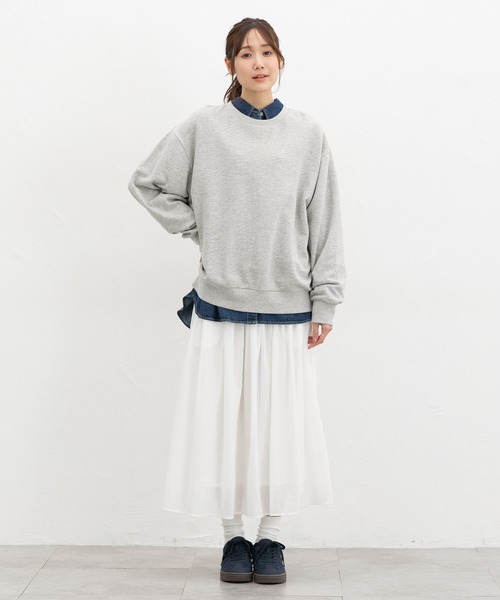 Honeys(ハニーズ)の「こだわり綿スウェット(スウェット・レディース・スミクロ/ピンク系1/ブラック/オフホワイト/杢グレー・L/LL/M)」の12枚目の写真