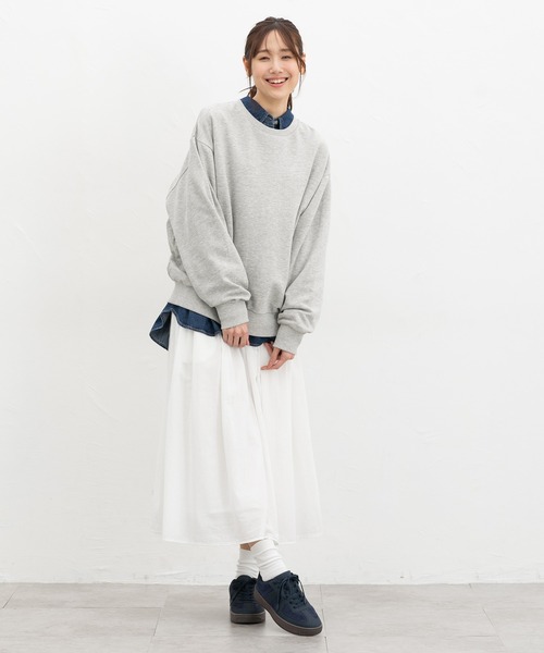 Honeys(ハニーズ)の「こだわり綿スウェット(スウェット・レディース・スミクロ/ピンク系1/ブラック/オフホワイト/杢グレー・L/LL/M)」の13枚目の写真