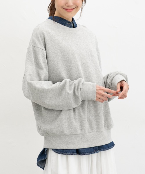 Honeys(ハニーズ)の「こだわり綿スウェット(スウェット・レディース・スミクロ/ピンク系1/ブラック/オフホワイト/杢グレー・L/LL/M)」の14枚目の写真