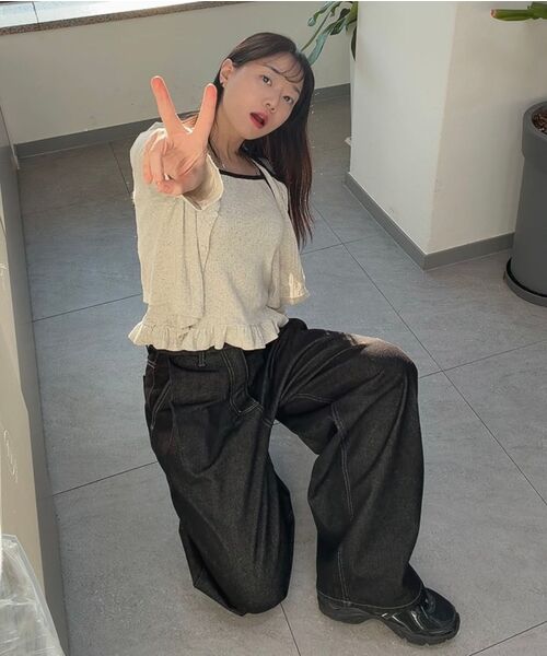 WEST GRAND BOULEVARD(ウエストグランドブルバード)の「ヒューズワイドワンタック生地デニムパンツBLACKINDIGO(デニムパンツ・レディース・その他・MEDIUM/LARGE/X-LARGE/X-SMALL/SMALL)」の19枚目の写真