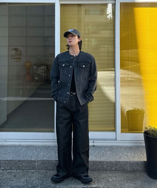 WEST GRAND BOULEVARD(ウエストグランドブルバード)の「ヒューズワイドワンタック生地デニムパンツBLACKINDIGO(デニムパンツ・レディース・その他・MEDIUM/LARGE/X-LARGE/X-SMALL/SMALL)」の2枚目の写真