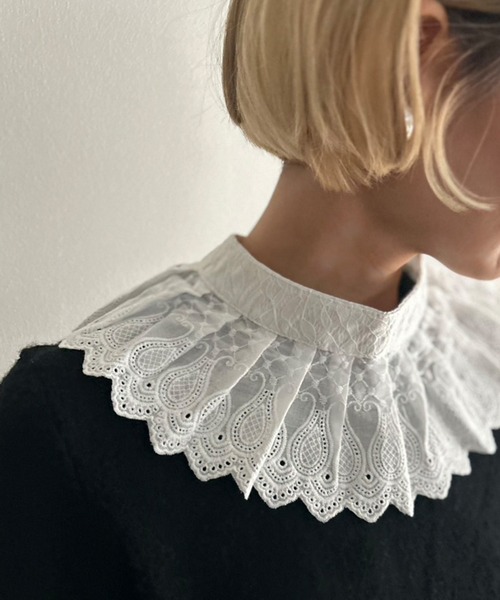 バンドカラー プリーツ付け襟（付け襟）｜Kotoe（コトエ）の