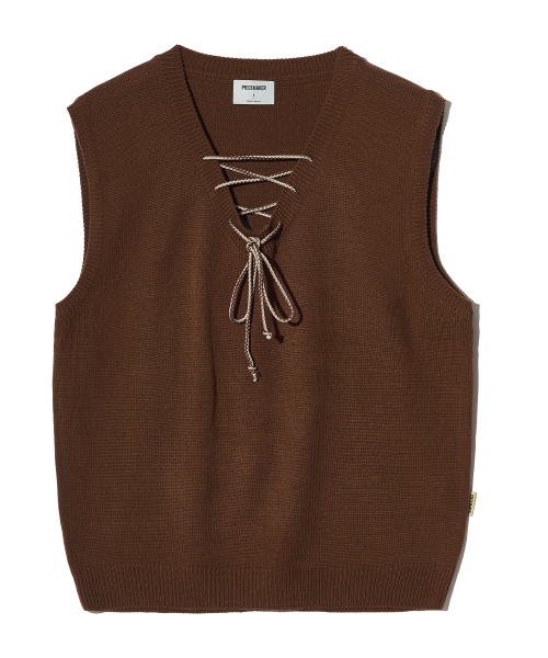 PIECEMAKER（ピースメーカー）の「LACE UP KNIT VEST (BROWN)（ベスト・レディース・その他・FREE）」の5枚目の写真