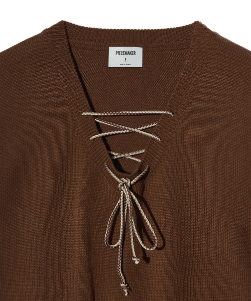 PIECEMAKER（ピースメーカー）の「LACE UP KNIT VEST (BROWN)（ベスト・レディース・その他・FREE）」の6枚目の写真