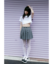 LO AXUAL（ロ・アクシュアル）の「WRAP MINI PLEATS SKIRT_GREY（スカート）」