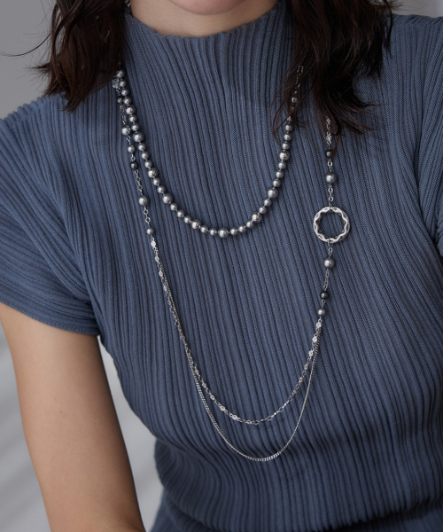 Luna noir pearl mix necklace