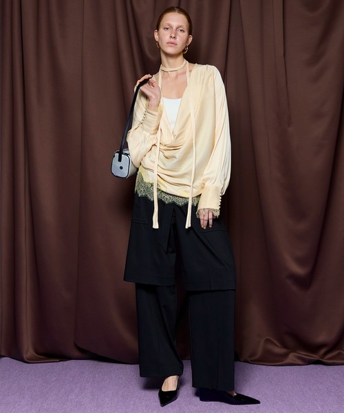 MAISON SPECIAL（メゾンスペシャル）の「【PRE-ORDER】Slice Knee Work Pants/スライスニースーチングワークパンツ（その他パンツ・レディース・ブラウン/ホワイト/グレー/ブラック・38/36/34）」の6枚目の写真