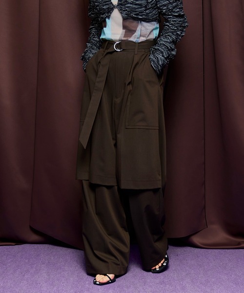 MAISON SPECIAL（メゾンスペシャル）の「【PRE-ORDER】Slice Knee Work Pants/スライスニースーチングワークパンツ（その他パンツ・レディース・ブラウン/ホワイト/グレー/ブラック・38/36/34）」の11枚目の写真