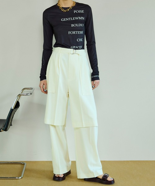 MAISON SPECIAL（メゾンスペシャル）の「【PRE-ORDER】Slice Knee Work Pants/スライスニースーチングワークパンツ（その他パンツ・レディース・ブラウン/ホワイト/グレー/ブラック・38/36/34）」の14枚目の写真