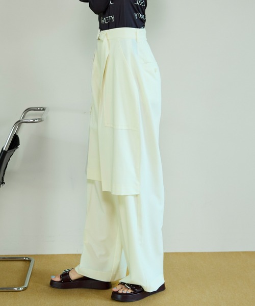 MAISON SPECIAL（メゾンスペシャル）の「【PRE-ORDER】Slice Knee Work Pants/スライスニースーチングワークパンツ（その他パンツ・レディース・ブラウン/ホワイト/グレー/ブラック・38/36/34）」の15枚目の写真