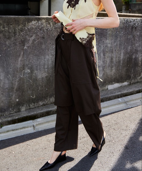 MAISON SPECIAL(メゾンスペシャル)の「Slice Knee Work Pants/スライスニースーチングワークパンツ(その他パンツ・レディース・ブラウン/ホワイト/グレー/ブラック・38/36/34)」の5枚目の写真