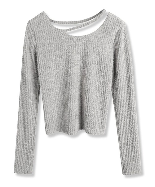 AVANDRESS(アバンドレス )の「AVANDRESS/FUZZ HOLE ロングスリーブ(Tシャツ/カットソー・レディース・チャコール/ブラック・SMALL)」の8枚目の写真