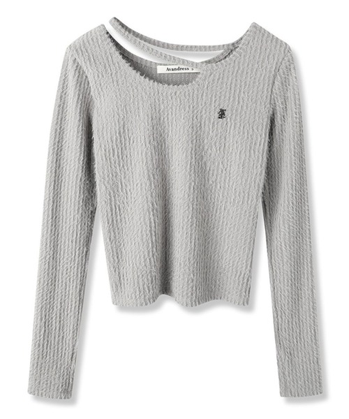 AVANDRESS(アバンドレス )の「AVANDRESS/FUZZ HOLE ロングスリーブ(Tシャツ/カットソー・レディース・チャコール/ブラック・SMALL)」の7枚目の写真