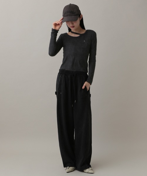 AVANDRESS(アバンドレス )の「AVANDRESS/FUZZ HOLE ロングスリーブ(Tシャツ/カットソー・レディース・チャコール/ブラック・SMALL)」の14枚目の写真