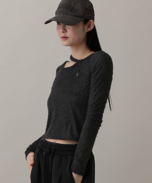 AVANDRESS(アバンドレス )の「AVANDRESS/FUZZ HOLE ロングスリーブ(Tシャツ/カットソー・レディース・チャコール/ブラック・SMALL)」の18枚目の写真