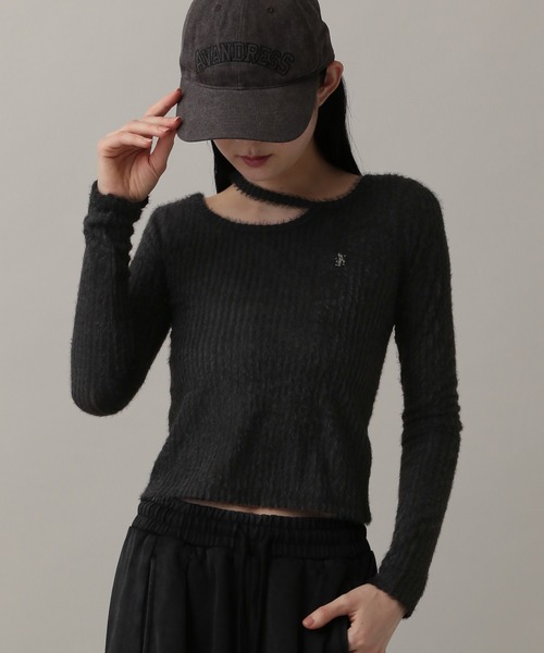 AVANDRESS(アバンドレス )の「AVANDRESS/FUZZ HOLE ロングスリーブ(Tシャツ/カットソー・レディース・チャコール/ブラック・SMALL)」の17枚目の写真