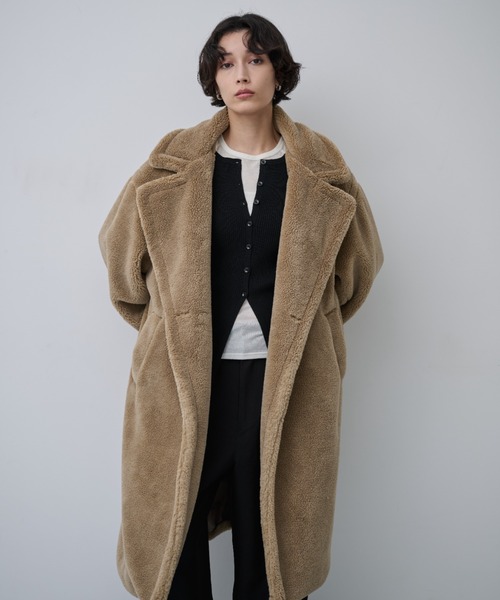 セール】ボアロングテーラードコート（チェスターコート）｜AIC
